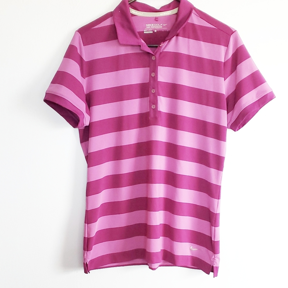 Nike Golf Striped Tour Performance Dri Fit Polo